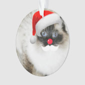 かわいいRagdollサンタ猫のクリスマスのオーナメント オーナメント (正面)