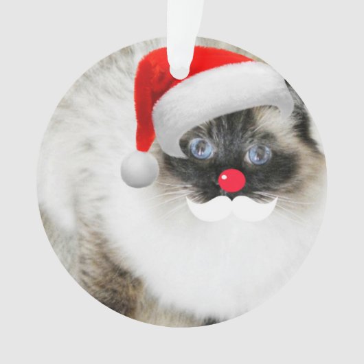 かわいいRagdollサンタ猫のクリスマスのオーナメント オーナメント (正面)