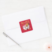 かわいいRAMEN フェイク Canvas Print スクエアシール (封筒)