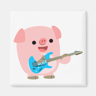 かわいいRockinの漫画のブタの磁石 マグネット