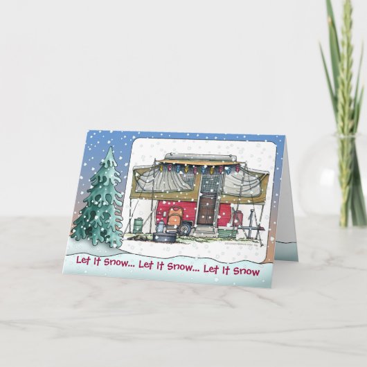 かわいいRVのヴィンテージによってはキャンピングカートレーラーの休日が現れます シーズンカード (正面)