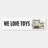 かわいいRVのヴィンテージのおもちゃの運送業者のキャンピングカー旅行トレーラー バンパーステッカー (正面)