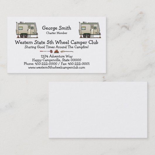 かわいいRVのヴィンテージのおもちゃの運送業者のキャンピングカー旅行トレーラー 名刺 (正面/裏面)