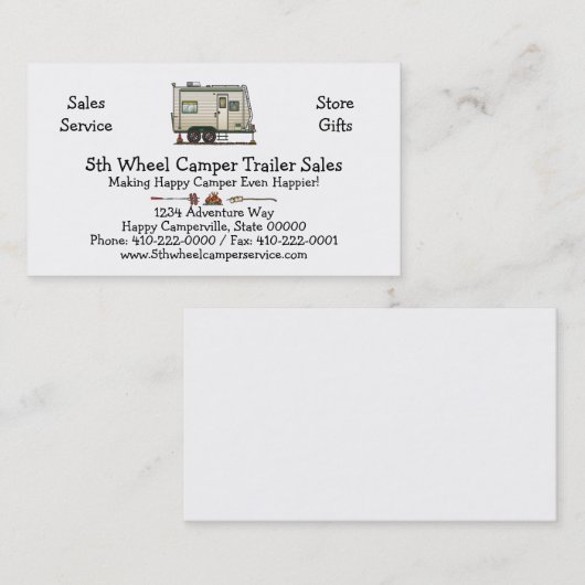 かわいいRVのヴィンテージのおもちゃの運送業者のキャンピングカー旅行トレーラー 名刺 (正面/裏面)