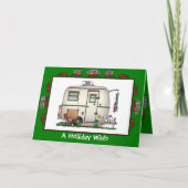 かわいいRVのヴィンテージのガラス卵のキャンピングカートレーラーの休日 シーズンカード (正面)