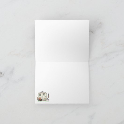 かわいいRVのヴィンテージのガラス卵のキャンピングカー旅行トレーラー カード (内部)