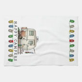 かわいいRVのヴィンテージのガラス卵のキャンピングカー旅行トレーラー キッチンタオル (横)