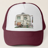 かわいいRVのヴィンテージのガラス卵のキャンピングカー旅行トレーラー キャップ (正面)