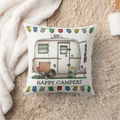 かわいいRVのヴィンテージのガラス卵のキャンピングカー旅行トレーラー クッション (ブランケット)