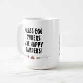 かわいいRVのヴィンテージのガラス卵のキャンピングカー旅行トレーラー コーヒーマグカップ (正面左)