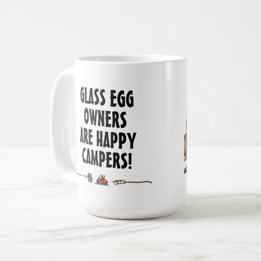 かわいいRVのヴィンテージのガラス卵のキャンピングカー旅行トレーラー コーヒーマグカップ (正面左)