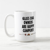 かわいいRVのヴィンテージのガラス卵のキャンピングカー旅行トレーラー コーヒーマグカップ (左)