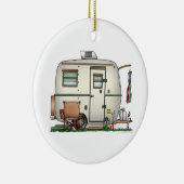 かわいいRVのヴィンテージのガラス卵のキャンピングカー旅行トレーラー セラミックオーナメント (右)