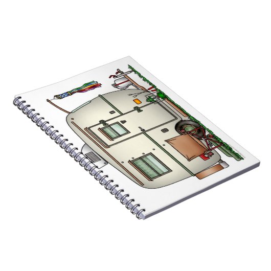 かわいいRVのヴィンテージのガラス卵のキャンピングカー旅行トレーラー ノートブック (右側)