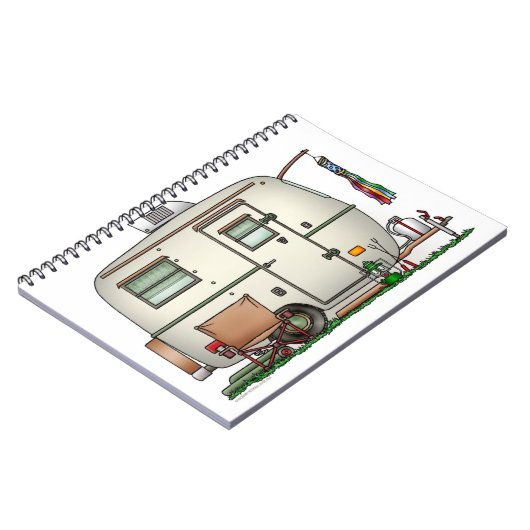 かわいいRVのヴィンテージのガラス卵のキャンピングカー旅行トレーラー ノートブック (左側)