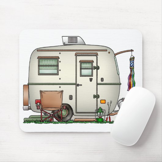 かわいいRVのヴィンテージのガラス卵のキャンピングカー旅行トレーラー マウスパッド (マウス)