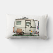 かわいいRVのヴィンテージのガラス卵のキャンピングカー旅行トレーラー ランバークッション (裏面)