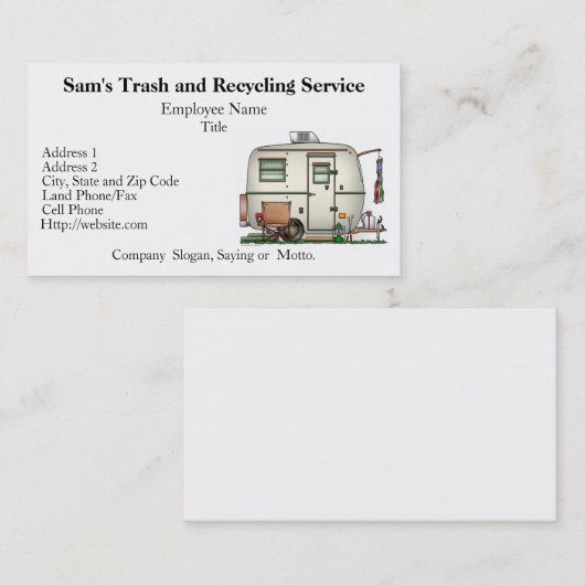 かわいいRVのヴィンテージのガラス卵のキャンピングカー旅行トレーラー 名刺 (正面/裏面)