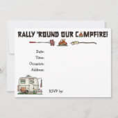 かわいいRVのヴィンテージのガラス卵のキャンピングカー旅行トレーラー 招待状 (正面)