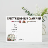 かわいいRVのヴィンテージのガラス卵のキャンピングカー旅行トレーラー 招待状 (スタンド正面)