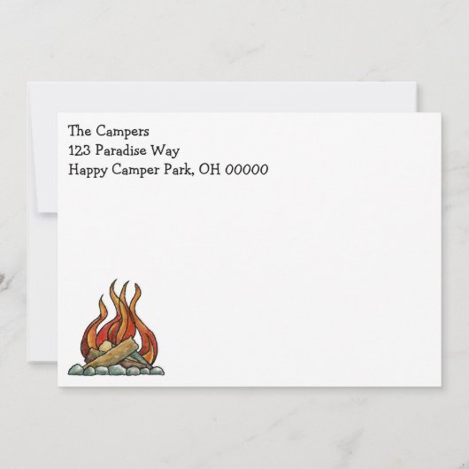 かわいいRVのヴィンテージのガラス卵のキャンピングカー旅行トレーラー 招待状 (裏面)