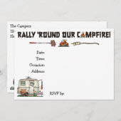 かわいいRVのヴィンテージのガラス卵のキャンピングカー旅行トレーラー 招待状 (正面/裏面)