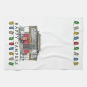 かわいいRVのヴィンテージのポップアップキャンピングカー旅行トレーラー キッチンタオル (横)