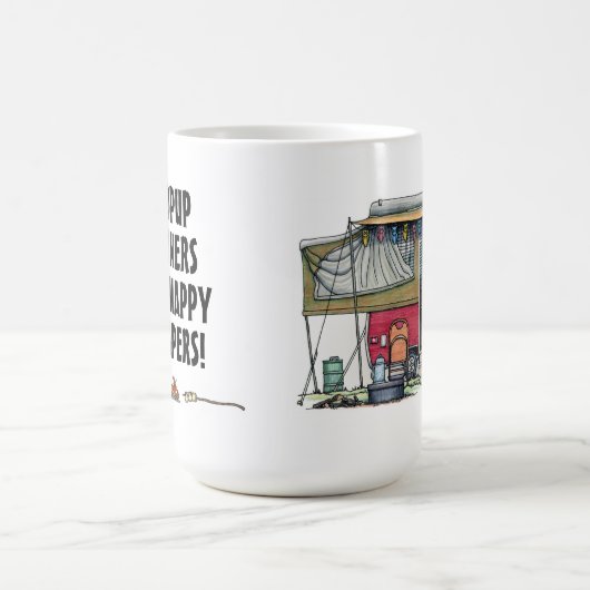 かわいいRVのヴィンテージのポップアップキャンピングカー旅行トレーラー コーヒーマグカップ (中央)