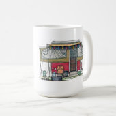 かわいいRVのヴィンテージのポップアップキャンピングカー旅行トレーラー コーヒーマグカップ (正面右)