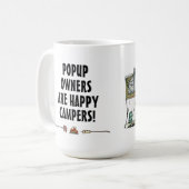 かわいいRVのヴィンテージのポップアップキャンピングカー旅行トレーラー コーヒーマグカップ (正面左)