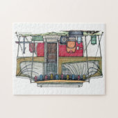 かわいいRVのヴィンテージのポップアップキャンピングカー旅行トレーラー ジグソーパズル (横)