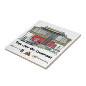 かわいいRVのヴィンテージのポップアップキャンピングカー旅行トレーラー タイル (側面)