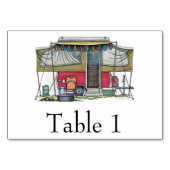 かわいいRVのヴィンテージのポップアップキャンピングカー旅行トレーラー テーブルナンバー (裏面)