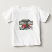 かわいいRVのヴィンテージのポップアップキャンピングカー旅行トレーラー ベビーTシャツ (正面)