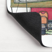 かわいいRVのヴィンテージのポップアップキャンピングカー旅行トレーラー マウスパッド (コーナー)