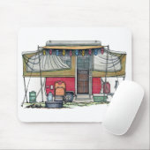 かわいいRVのヴィンテージのポップアップキャンピングカー旅行トレーラー マウスパッド (マウス)