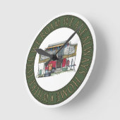 かわいいRVのヴィンテージのポップアップキャンピングカー旅行トレーラー ラウンド壁時計 (傾斜)