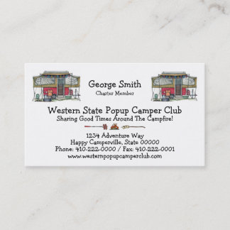 かわいいRVのヴィンテージのポップアップキャンピングカー旅行トレーラー 名刺