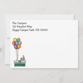 かわいいRVのヴィンテージのポップアップキャンピングカー旅行トレーラー 招待状 (裏面)