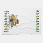 かわいいRVのヴィンテージの涙のキャンピングカー旅行トレーラー キッチンタオル (横)