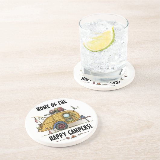 かわいいRVのヴィンテージの涙のキャンピングカー旅行トレーラー コースター (側面)