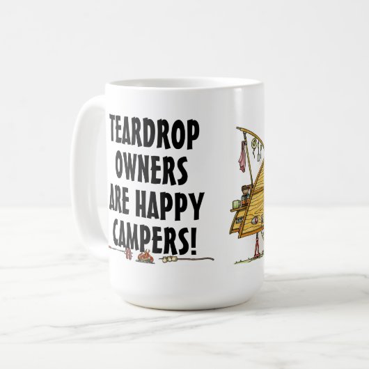 かわいいRVのヴィンテージの涙のキャンピングカー旅行トレーラー コーヒーマグカップ (正面左)
