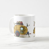 かわいいRVのヴィンテージの涙のキャンピングカー旅行トレーラー コーヒーマグカップ (正面左)
