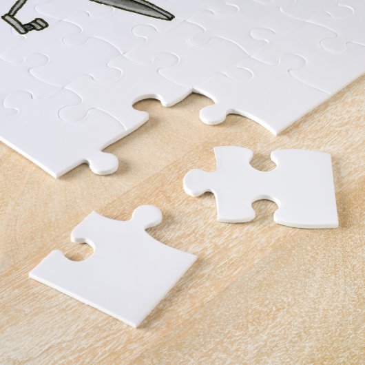 かわいいRVのヴィンテージの涙のキャンピングカー旅行トレーラー ジグソーパズル (側面)