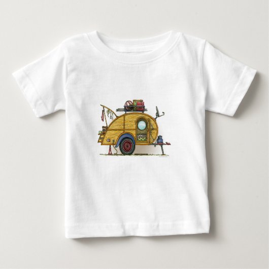 かわいいRVのヴィンテージの涙のキャンピングカー旅行トレーラー ベビーTシャツ (正面)