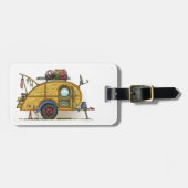 かわいいRVのヴィンテージの涙のキャンピングカー旅行トレーラー ラゲッジタグ (正面横)