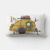 かわいいRVのヴィンテージの涙のキャンピングカー旅行トレーラー ランバークッション (裏面)