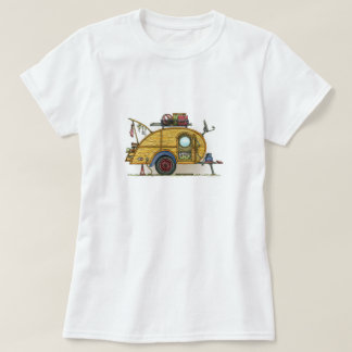 かわいいRVのヴィンテージの涙のキャンピングカー旅行トレーラー Tシャツ