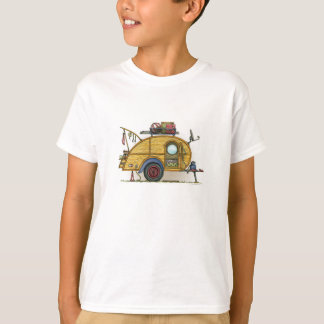 かわいいRVのヴィンテージの涙のキャンピングカー旅行トレーラー Tシャツ