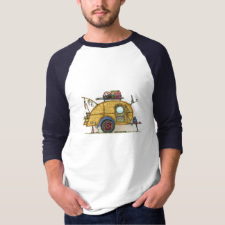 かわいいRVのヴィンテージの涙のキャンピングカー旅行トレーラー Tシャツ